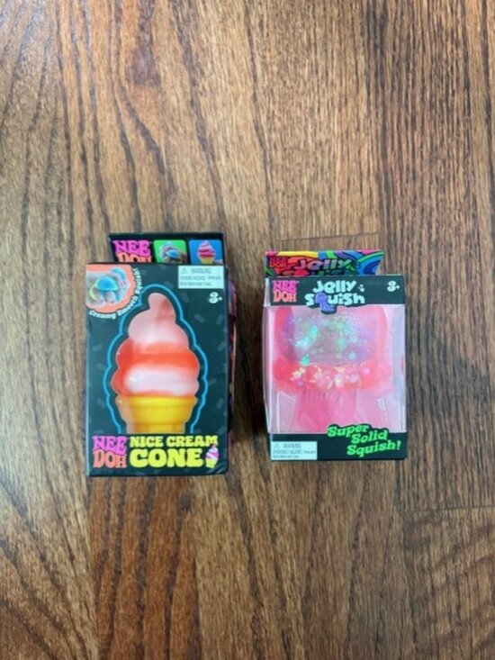 Schylling Needoh Other - Schylling NeeDoh Orange Nice Cream Cone & Pink Jellyfish Squishy Fidget Toy Set